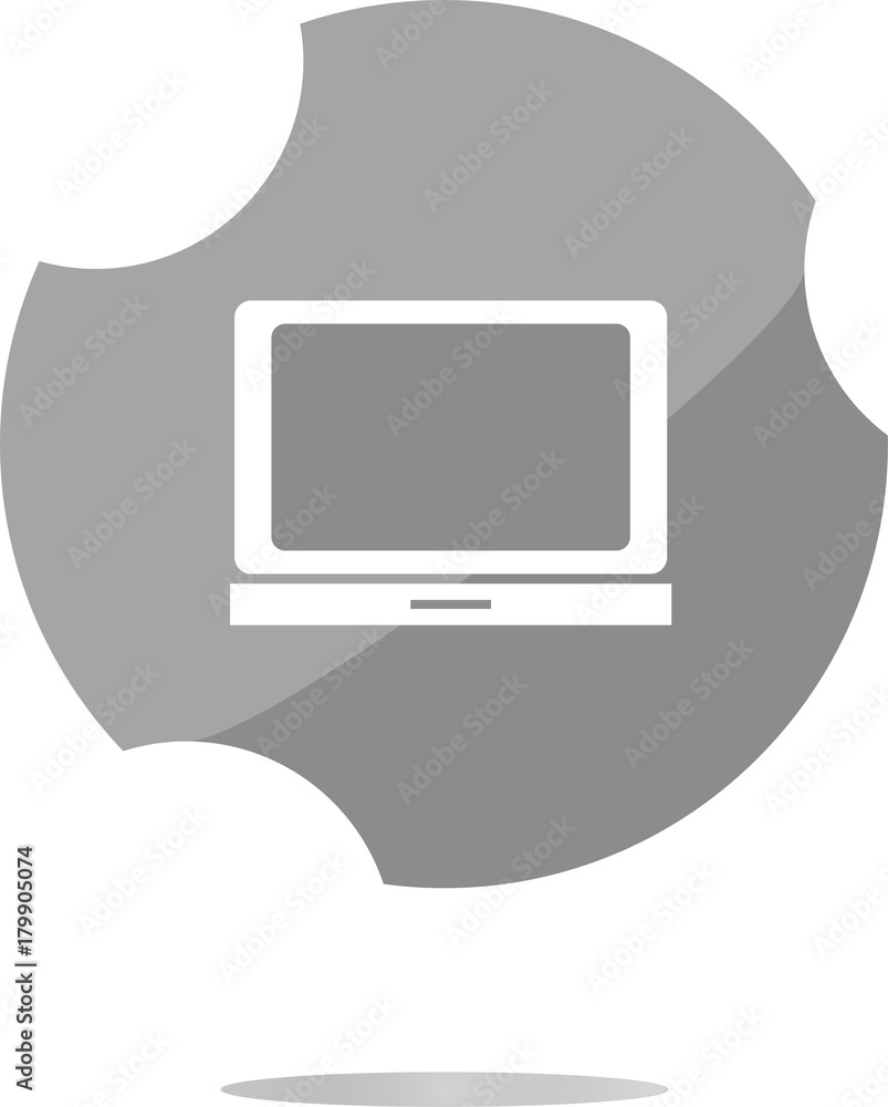 Poster notebook icon on glossy web round button