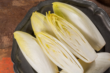 Fresh organic chicory  endive salad ready to eat