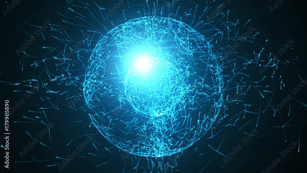Poster abstract particles background with sphere shapes