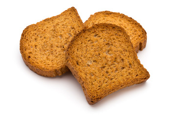 Sliced Toast Bread isolated on white background, top view.
