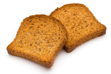Sliced Toast Bread isolated on white background, top view.