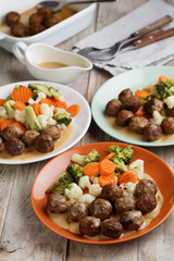 Swedish meatballs with vegetables