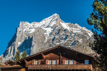 The village ans ski resort of Grindwald, Canton of Bern, Switzerland
