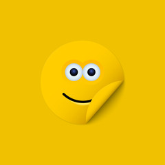 Vector modern yellow face sticker creative background.