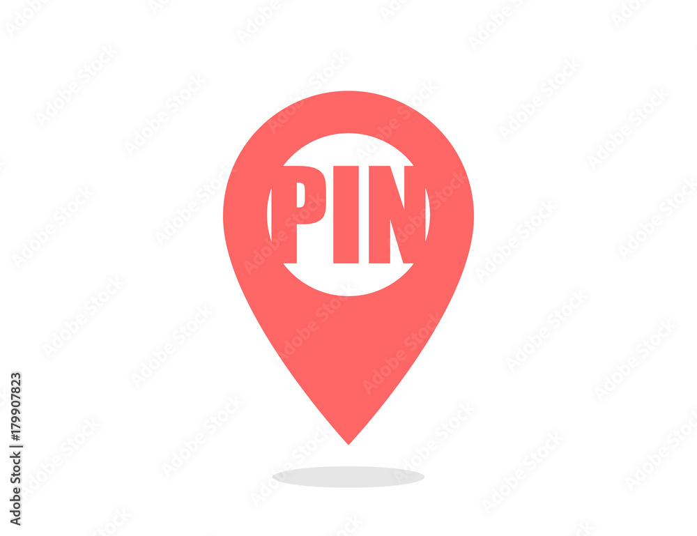 Wall mural pin - vector icon location pin. map pin icon red color