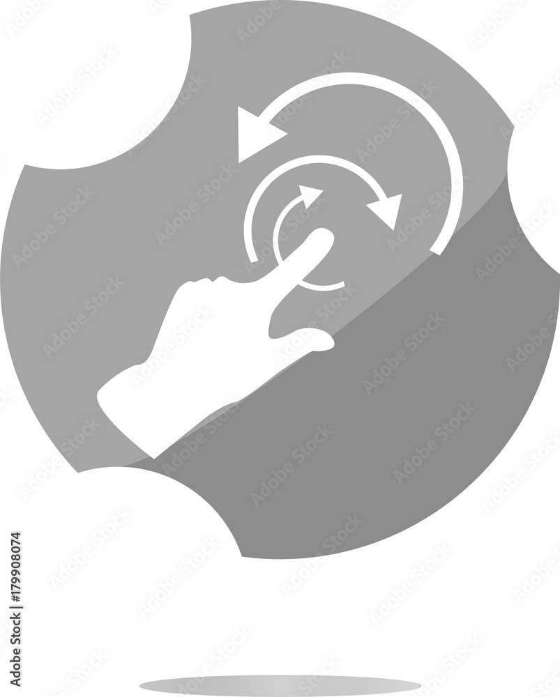 Aufkleber hand and abstract arrow web app button, web icon