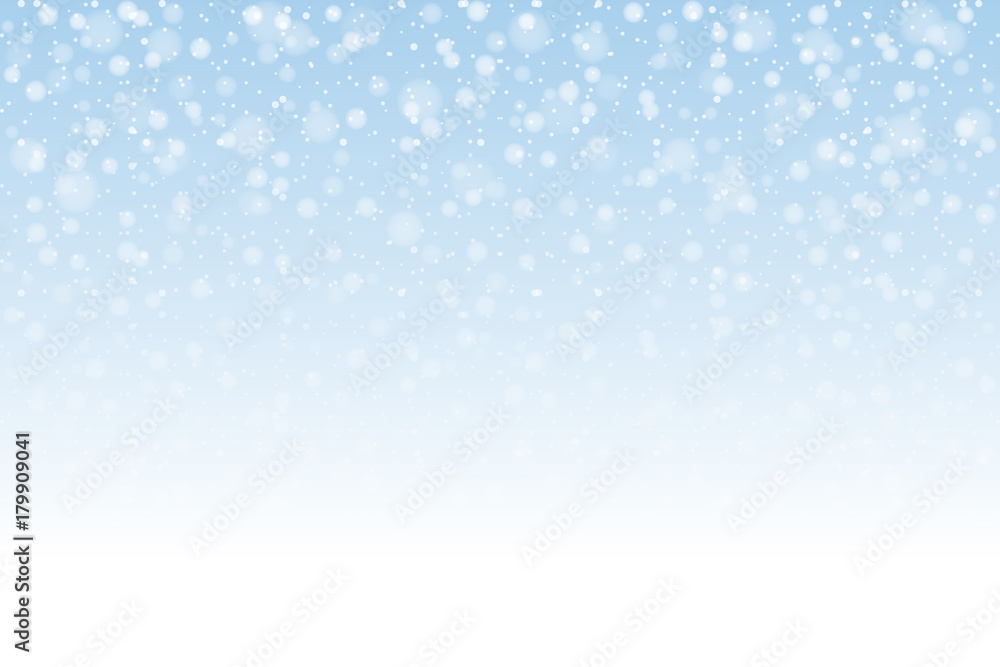 Wall mural Christmas snow. Falling snowflakes on light background. Snowfall. Vector illustration, eps 10.