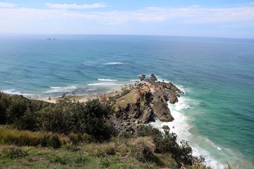 View to Cape Byron at South Pacific Ocean in New South Wales, Australia