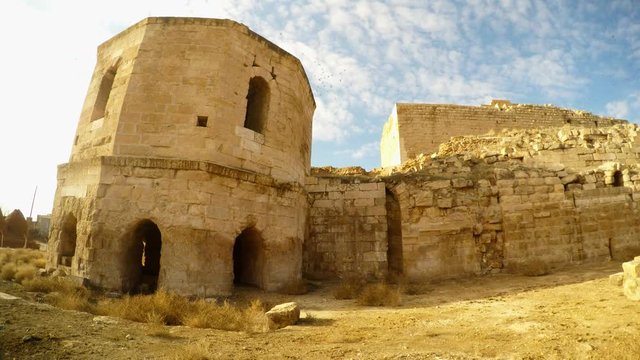 Remains of the minaret, ruins of Date Harran University South of Turkey, border with Syria