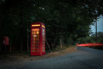 Telephone box in the evening