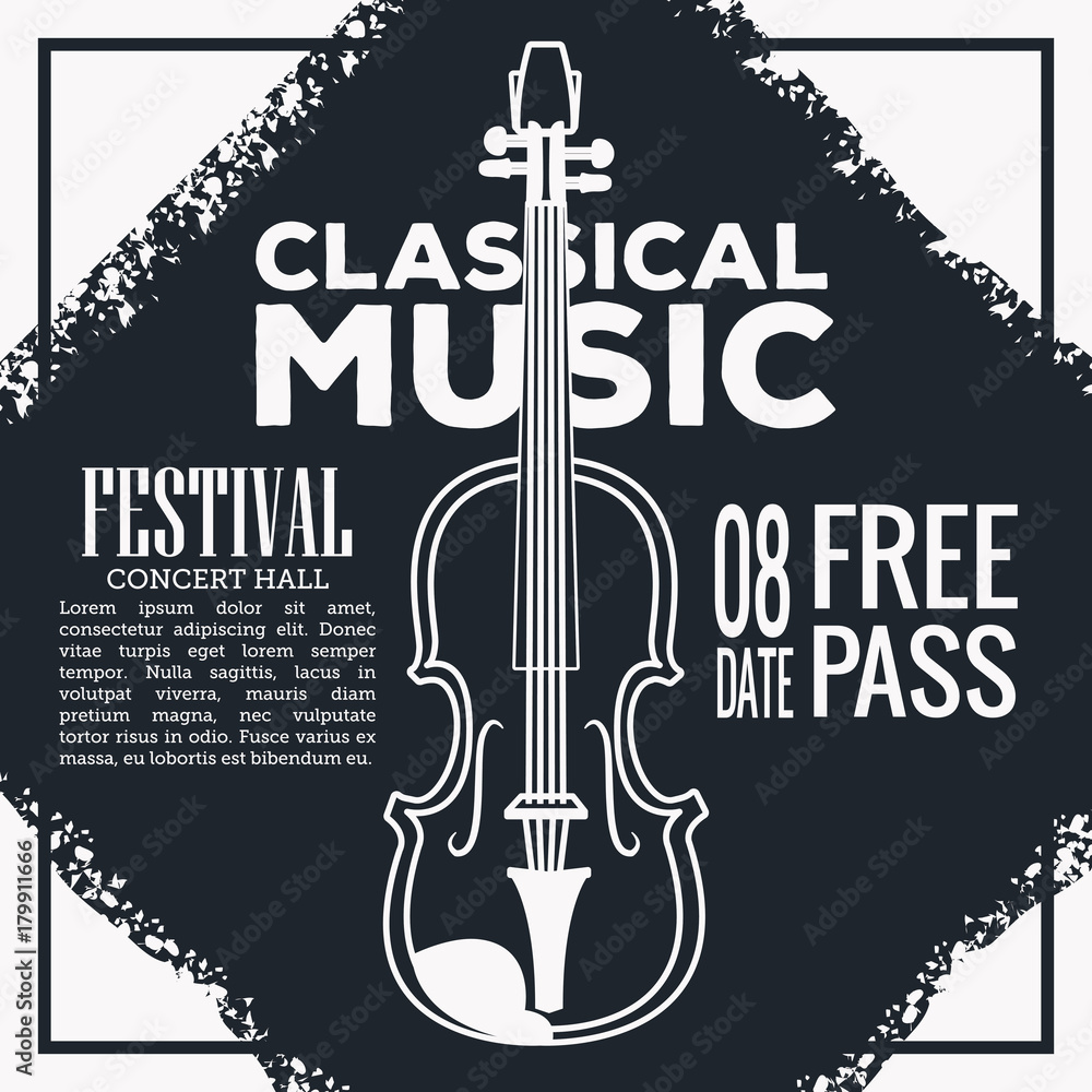 Sticker Classical music festival flyer icon vector illustration graphic design