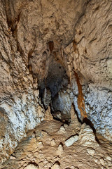 Cave interior in a limestone mountain