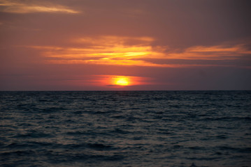 Sunset at Carloforte on the sea