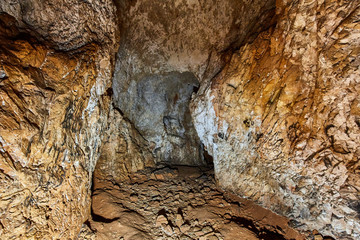 Cave interior in a limestone mountain
