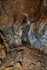 Cave interior in a limestone mountain