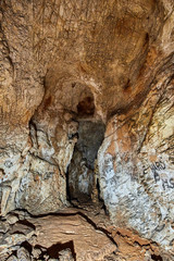 Cave interior in a limestone mountain