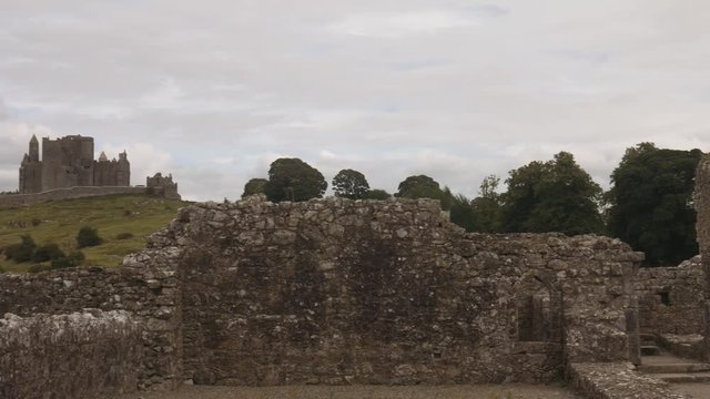 The Rock of Cashel seen from Hore Abbey ruins

