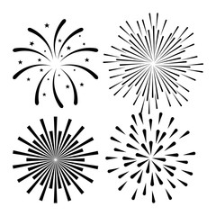Obraz premium sunburst decorative set icons
