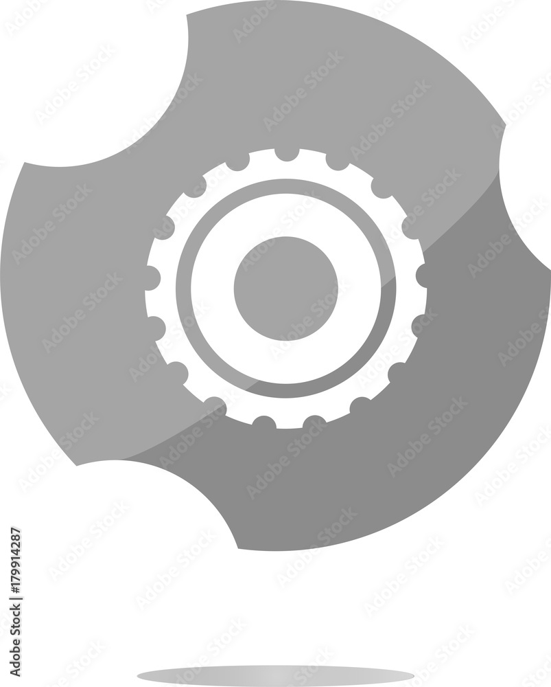 Poster gears icon web button isolated on a white background