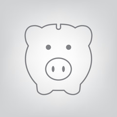 pink piggy bank icon- vector illustration