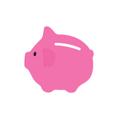 pink piggy bank icon- vector illustration