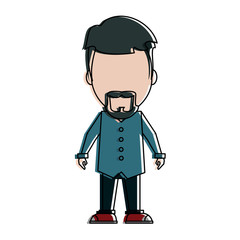 Hipster man cartoon icon vector illustration graphic design