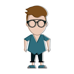 Hipster man cartoon icon vector illustration graphic design