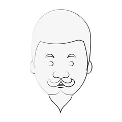Hipster face cartoon icon vector illustration graphic design