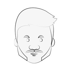 Hipster face cartoon icon vector illustration graphic design