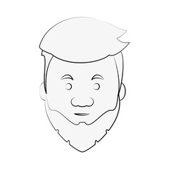 Hipster face cartoon icon vector illustration graphic design