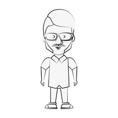 Hipster man cartoon icon vector illustration graphic design