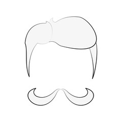 Hipster face cartoon icon vector illustration graphic design