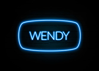 Wendy  - colorful Neon Sign on brickwall