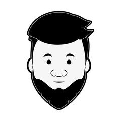 Hipster face cartoon icon vector illustration graphic design