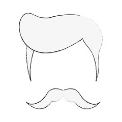 Hipster hairstyle and beard icon vector illustration graphic design