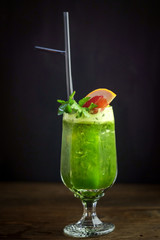 vegetable green smoothies in a glass