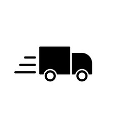 delivery, truck, lorry, shipment, icon simple black on white bac