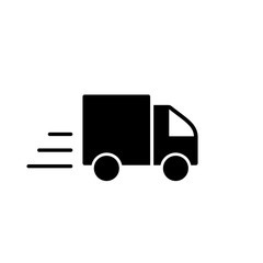delivery, truck, lorry, shipment, icon simple black on white bac