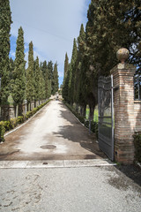 San Gimignano, Siena - Val d'Elsa, Tuscany, Italy - Entrance gate  to La Collegiata Hotel. just outside San Gimignano a beautiful hotel, very confortable.