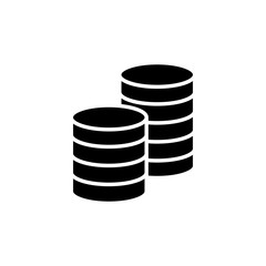 coins pile simple black icon
