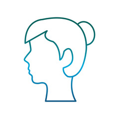 woman head icon over white background vector illustration