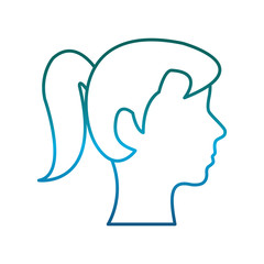 woman head icon over white background vector illustration
