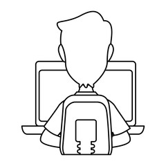 Obraz premium laptop computer with user
