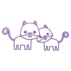 cute cats icon over white background vector illustration