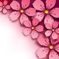 Luxury bright background with sakura flowers