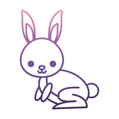 cute rabbit icon over white background vector illustration