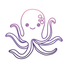 cute octupus icon over white background vector illustration