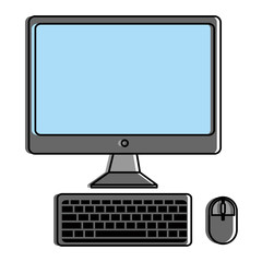 desktop computer isolated icon