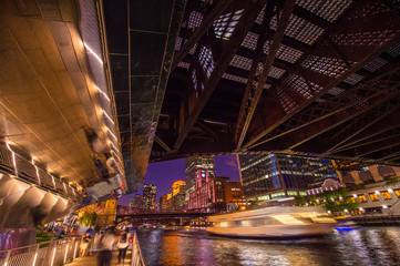 Riverwalk Under the N Dearborn St Bridge