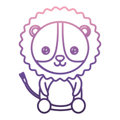 cute lion icon over white background vector illustration